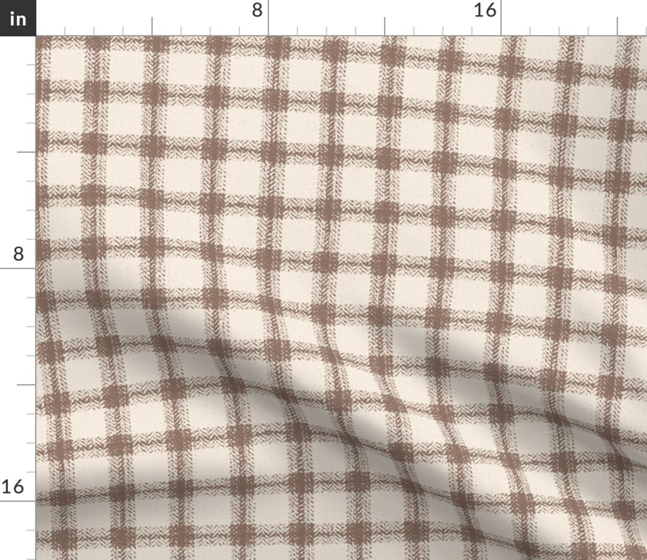 Neutral Plaid Brown Beige Distressed Tartan Traditional Country Farmhouse Custom Printed Fabric by Spoonflower Various Fabrics by the Yard or Fat Quarter